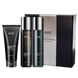 AHC 洗面奶男士水乳三件套B5玻尿酸温和清洁女控油保湿洗脸生日礼物 （效期26年10月）男士洁面套装 380ml