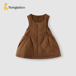 童泰 女宝宝连衣裙冬季夹棉儿童衣服女童外出可爱背心裙薄棉裙子