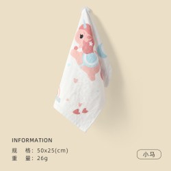 洁丽雅 纯棉纱布小毛巾婴幼儿口水巾家用洗脸巾儿童方巾柔软透气