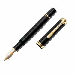 百利金 Premium Souverain M1000 豪华钢笔,细笔尖,黑色