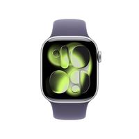Apple Watch Series 11 智能手表 GPS+蜂窝版 42mm 银色铝金属表壳 雾紫色运动型表带 S/M