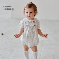 88VIP：OAK FAMILY 夏季宝宝短袖包屁衣天丝亚麻泡泡袖爬服连体衣