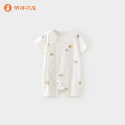 wismorni 婴儿短袖连体衣夏季薄款马宝宝夏装半袖衣服哈衣爬服透气