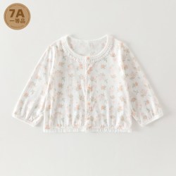 萌童之旅 女宝宝防晒衣开衫外套夏季薄款抗菌婴儿上衣纯棉碎花皮肤衣外出服