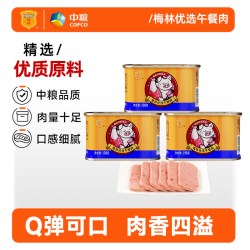 梅林B2 中粮梅林优选午餐肉罐头198g涮火锅泡面螺蛳粉搭档户外露营炒饭