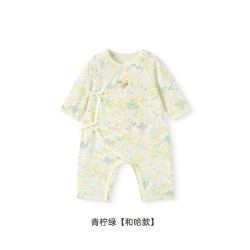 英氏 婴儿碎花连体衣秋季薄款纯棉宝宝春秋衣服新款夏