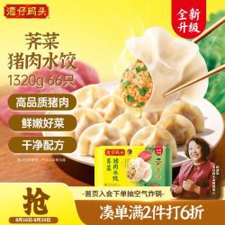 湾仔码头 白菜三鲜猪肉水饺 66只 1.32kg