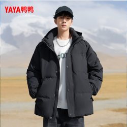 鸭鸭羽绒服 男2025年冬季连帽加厚时尚休闲百搭保暖厚短外套M