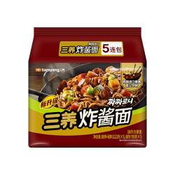 三养 炸酱面122g*5袋酱香浓郁夜宵方便面泡面速食可煮可泡方便快捷
