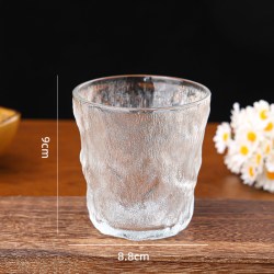 ins风加厚冰川玻璃杯茶杯家用咖啡啤酒咖啡杯水杯独特饮品客厅纹