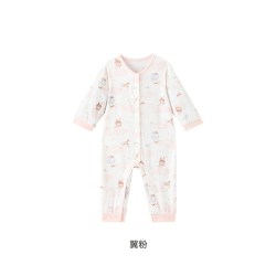 英氏 新生婴儿连体衣春秋莫代尔宝宝6一12月秋季衣服