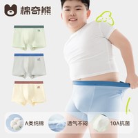 棉奇熊 儿童内裤纯棉男童青少年发育期短裤胖童四角裤男孩中大童平角裤