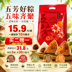 五芳斋 礼袋装蛋黄猪肉粽子端午嘉兴肉粽子礼包早餐 8粽1120克风味粽266