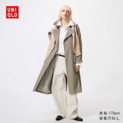 优衣库 风衣女装男装/外套487420 57 深橄榄色 M