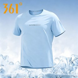 361° 361度冰丝速干短袖男款夏季新款休闲运动半袖纯色T恤跑步运动上衣