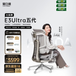 黑白调 E3Ultra五代 AI追腰人体工学椅 黑色