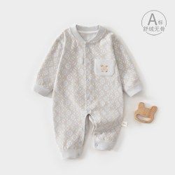 小聪熊 婴儿衣服秋季连体衣宝宝秋装男宝长袖哈衣爬服婴幼儿外出服贴身80