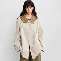 自巧 巧裁小个子工装风连帽撞色风衣女2026年春季新品