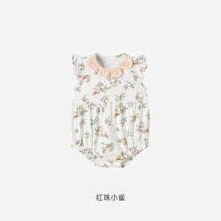 英氏 包屁衣婴儿碎花哈衣夏季薄款新生儿衣服宝宝连体衣夏