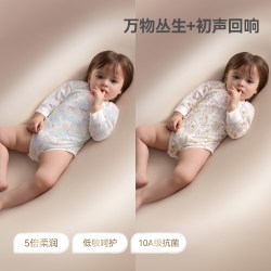 贝肽斯 [胎脂皮]2件装婴儿衣服连体衣秋季长袖新生幼儿宝宝包屁衣