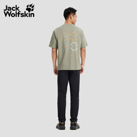 Jack Wolfskin jackWolfskin狼爪新款FERNWEH男款户外休闲徒步纯棉印花T恤A65679 青石色/4030 XL