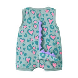 奇乐兔 婴儿衣服夏季男女宝宝哈衣小怪兽连体衣纯棉薄款新款卡通爬服夏装