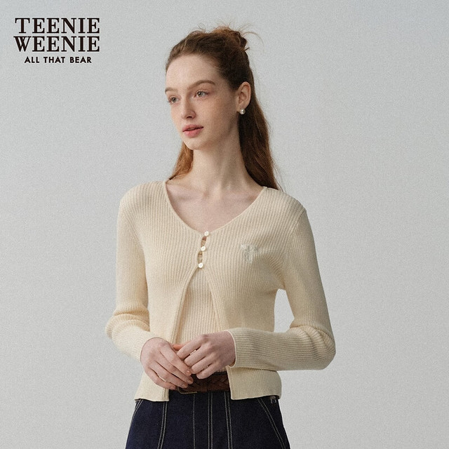 今日必买：TEENIE WEENIE 【原纱防晒】小熊淑女毛衣针织开衫长袖打底衫女式空调衫