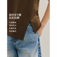 茵曼 索罗纳圆领纯色T恤女 珍珠白 M