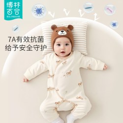 新生婴儿连体衣纯棉无骨衣服
