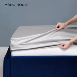 MIDO HOUSE 100支新疆棉床笠全棉A类纯棉床罩防滑 雅士灰 180*200+30cm