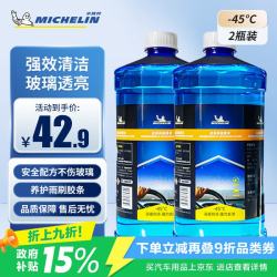 米其林 汽车玻璃水防冻零下-45℃去污雨刮水冬季大众奥迪宝马通用2L*2瓶