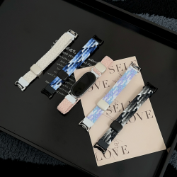 裴蔻 适用小米手环10/9/8/7/6表带尼龙编织回环磁吸弹力运动腕带