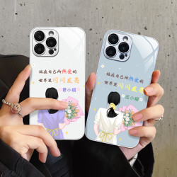 适用苹果/华为/小米/oppo/vivo闪闪发亮网红ins风新款玻璃手机壳