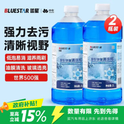 蓝星 BLUE四季防冻款玻璃水40℃ 去油膜玻璃清洁剂 2L*2瓶