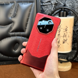祥云龙纹无边框适用华为Mate40Pro手机壳电镀素皮拼接创意防摔