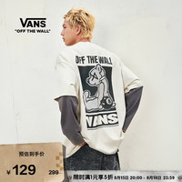 VANS 官方 男女情侣纯棉短袖T恤小熊印花 燕麦