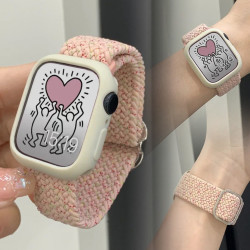 ins风编织滑扣iwatchS11表带适用applewatchs10S9876se通用男女款