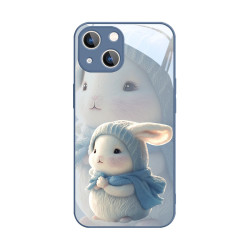 毛绒小兔适用苹果14网红手机壳iPhone13卡通12promax高级感11mini