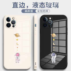 卡通太空人液态玻璃情侣手机壳适用于苹果/华为/小米/oppo/vivo