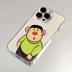 卡通胖虎适用苹果15手机壳华为iPhone13/14创意软壳12/11小米vivo