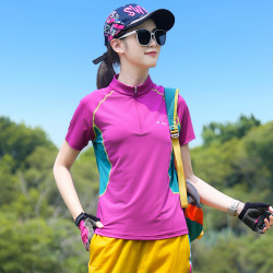 新款夏季速干短袖衣运动女弹力吸湿排汗上衣休闲T恤透气拼色