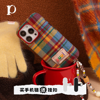 Puui原创适用iphone15ProMax手机壳苹果15/14pro冬季苹果创意链条