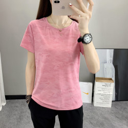 迷彩短袖速干衣女夏季冰丝t恤户外运动休闲冰感薄款透气健身服男