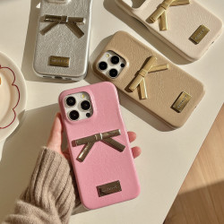 创意皮质奢华金属蝴蝶结iPhone16promax适用于苹果15/14pro无边框