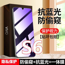 适用vivoS6防窥膜护眼抗蓝光手机膜vivos6防偷窥钢化膜防偷看防爆