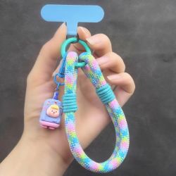 手机挂绳手工编织结实防丢绳短款手腕绳卡通吊坠挂饰户外手提挂链