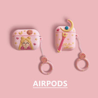 公鹤 可爱美少女适用airpods保护套2代苹果无线蓝牙3代Pro耳机套硅胶软