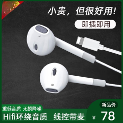 BN 有线耳机全民k歌专用耳麦扁头适用x/8plus/11/12/13p