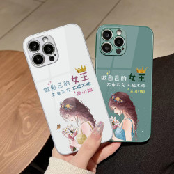 文字DIY定制玻璃创意网红手机壳适用于苹果/华为/小米/oppo/vivo