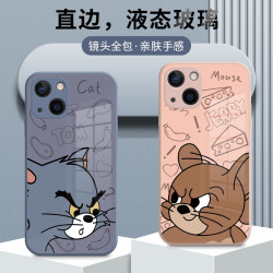 猫和老鼠液态玻璃网红情侣手机壳适用于苹果/华为/小米/oppo/vivo
